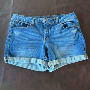 Faded Glory Blue Jean Shorts with Cuffed Hem
